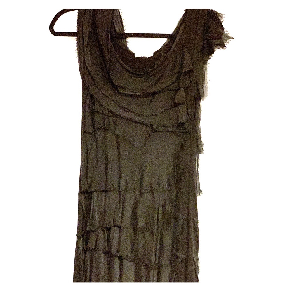 Fitted waterfall chiffon dress